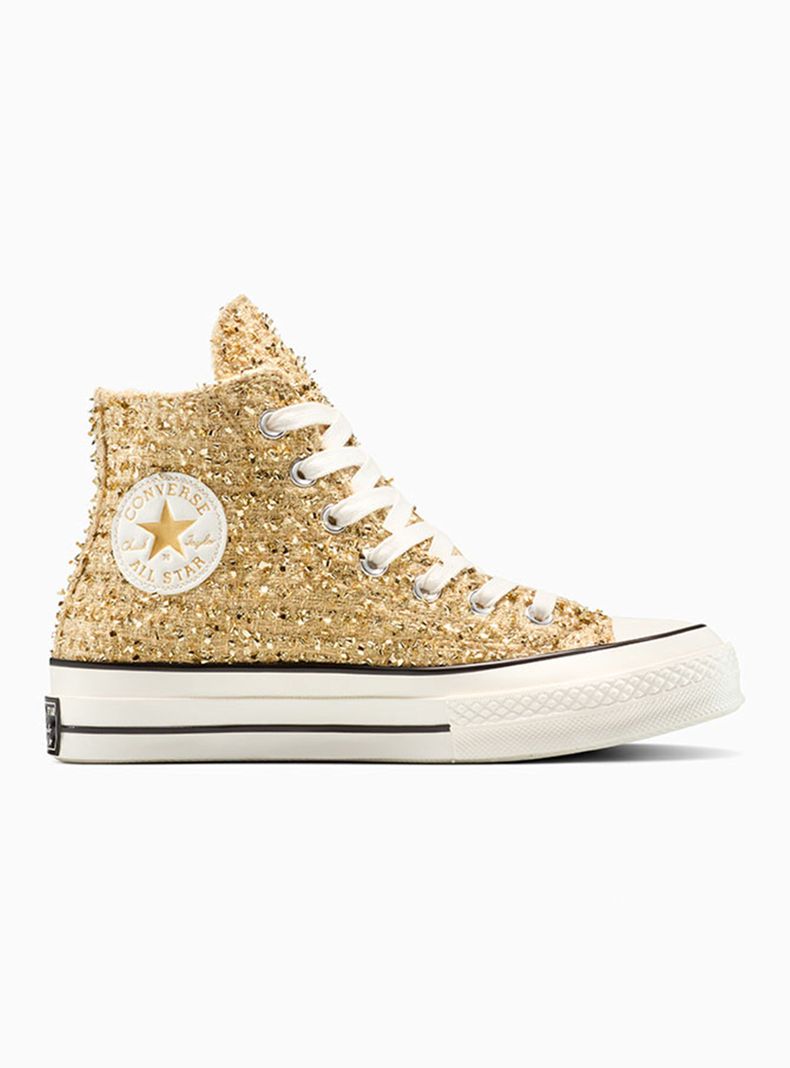 Zapatilla Urbana Metalizada Dorada Chuck 70 Mujer