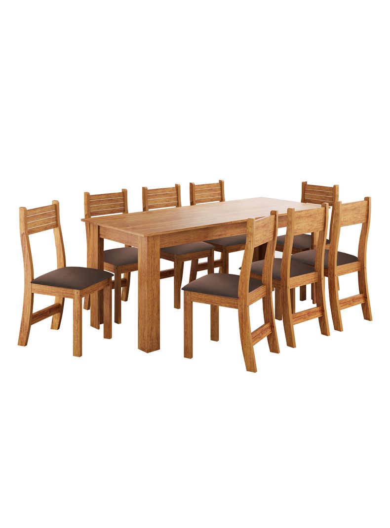 Juego de Comedor Tomas 8 Sillas Cafe Claro
