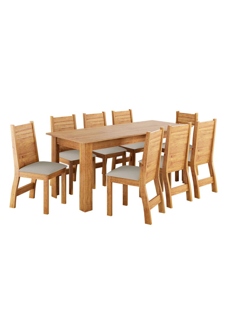 Juego de Comedor Porto 8 Sillas Cafe Claro