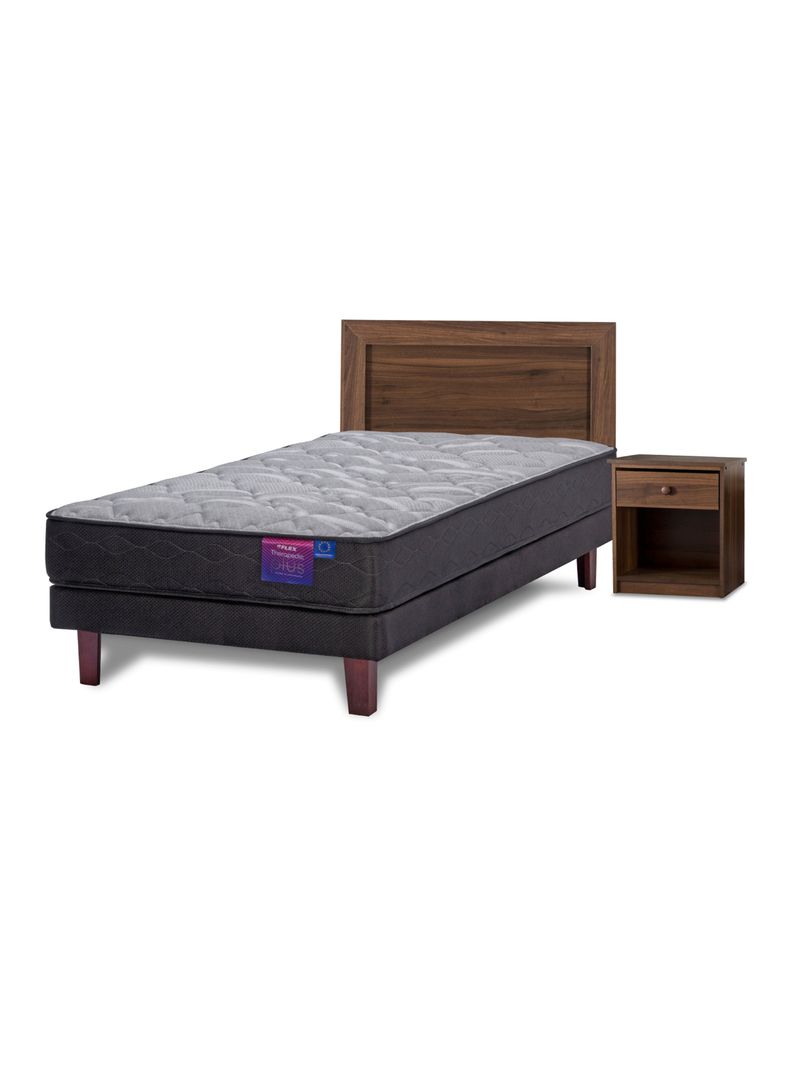 Cama Europea Therapedic Plus 1.5 Plazas Box + Set Asturias-0