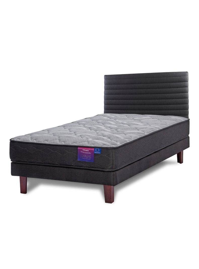 Cama Europea Therapedic Plus 1 Plaza Box + Respaldo Modern