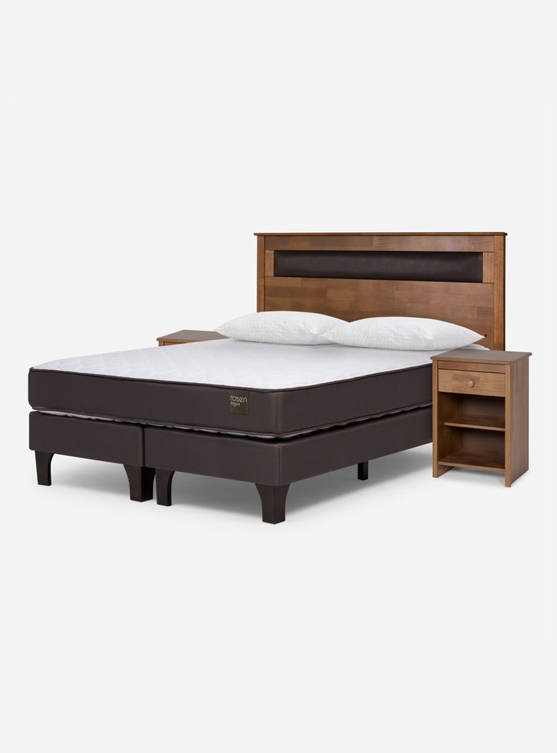 Cama Europea Ergo T King + Set Muebles Ferrara + Almohada