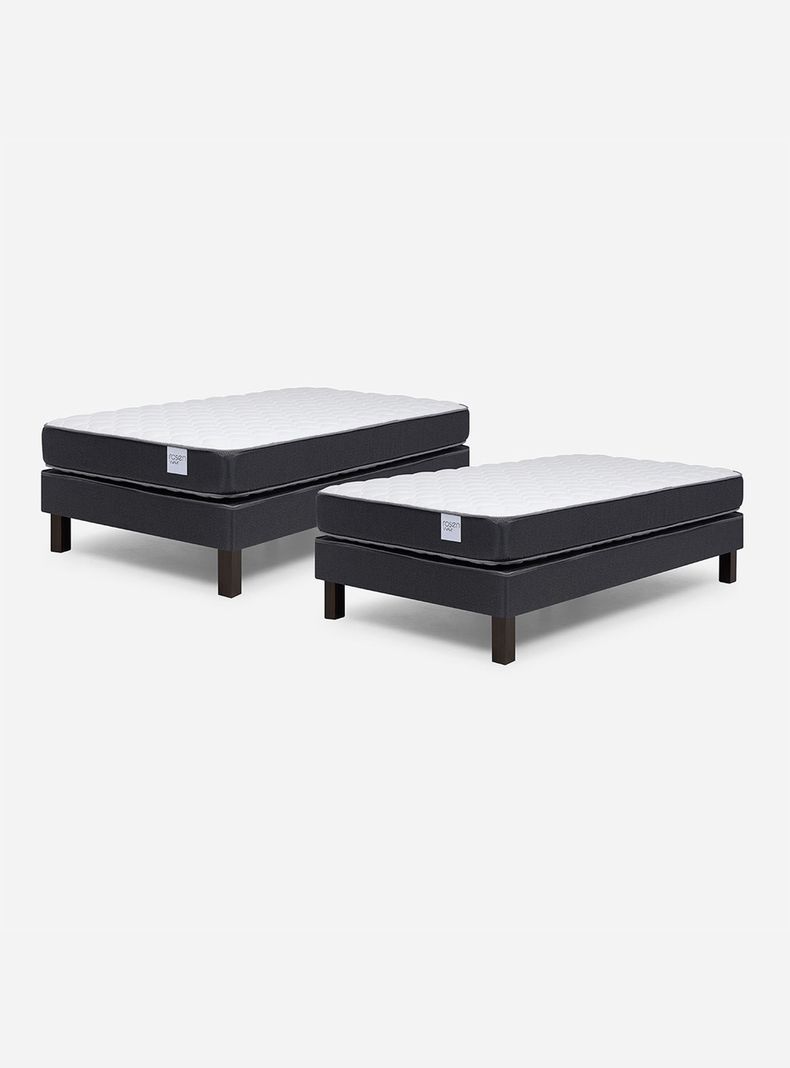 Set de 2 Camas Wave Base Normal 1 Plaza 0.90x1.90 cm