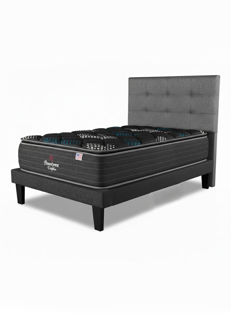 Cama Europea Dolphin 1.5 Plazas + Respaldo