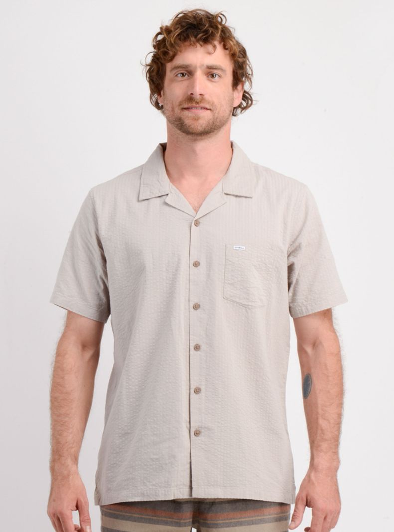 Camisa Casual Unicolor Manga Corta