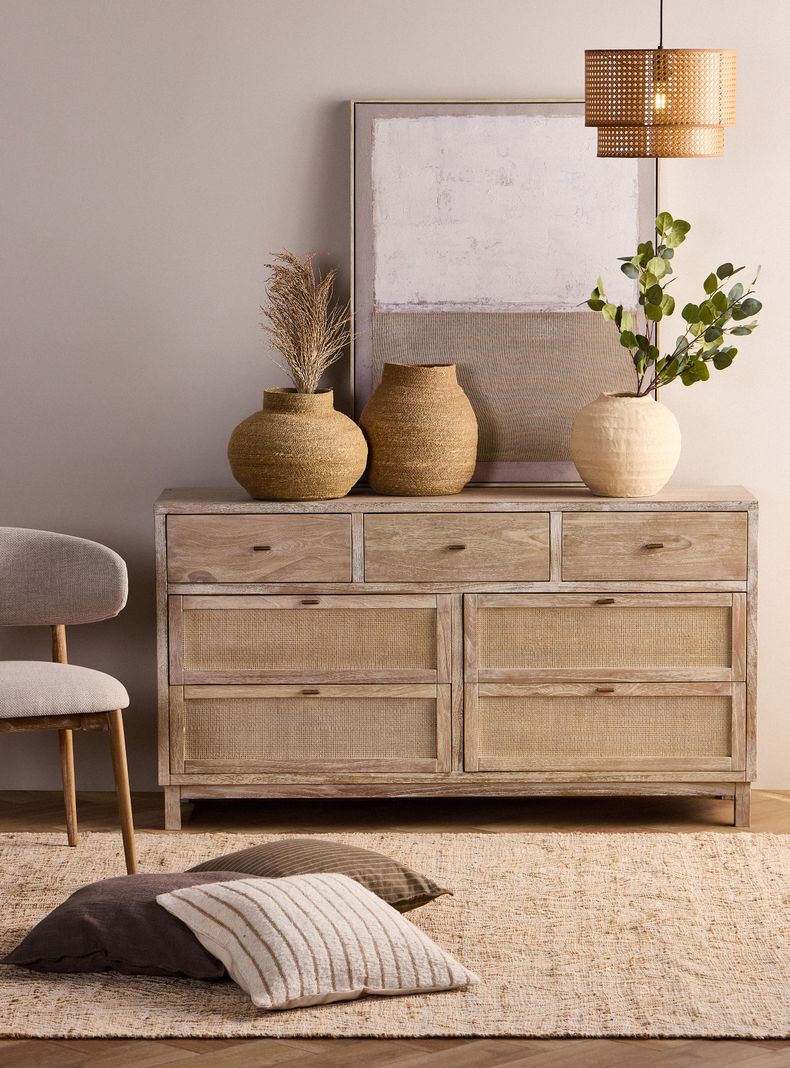 Cómoda Madera Mindi 7 Cajones