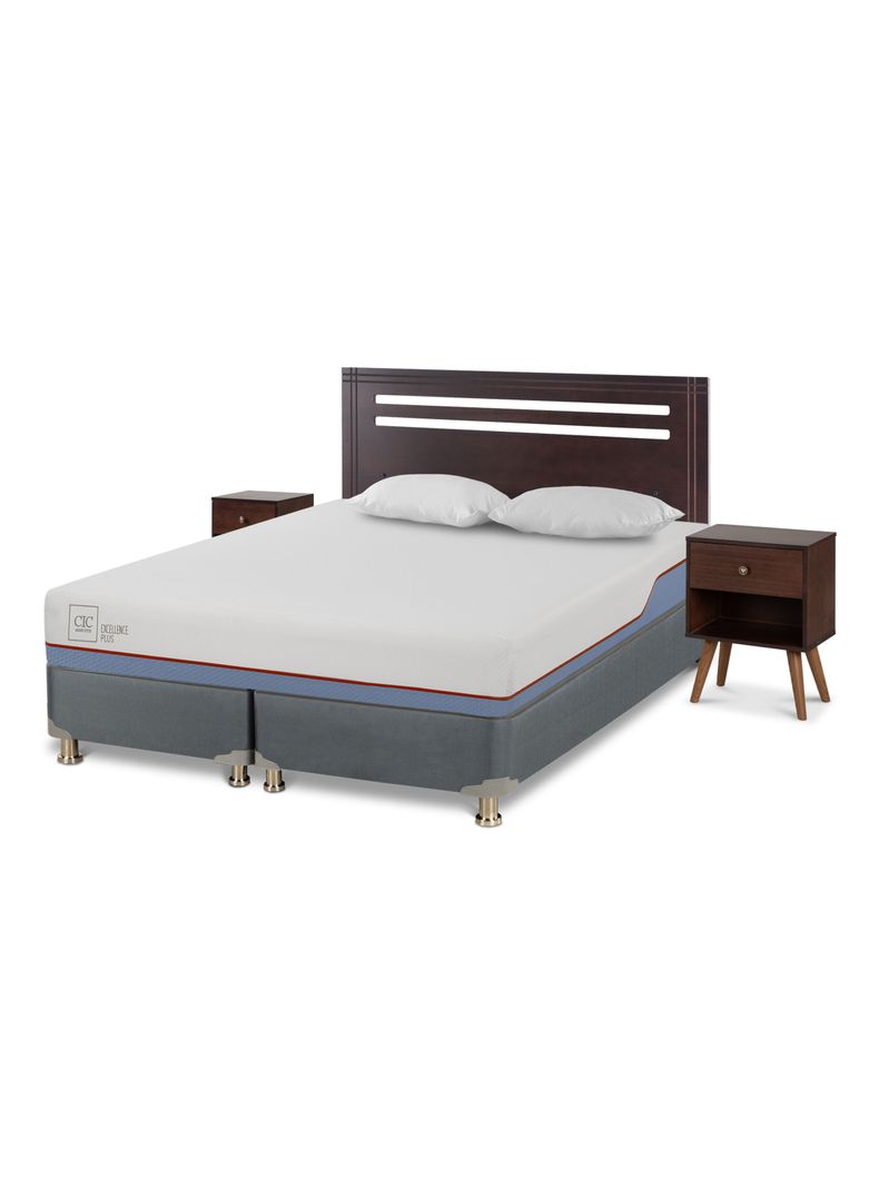 Cama Americana Excellence Plus 2 Plazas Base Dividida + Set de Muebles Múnich