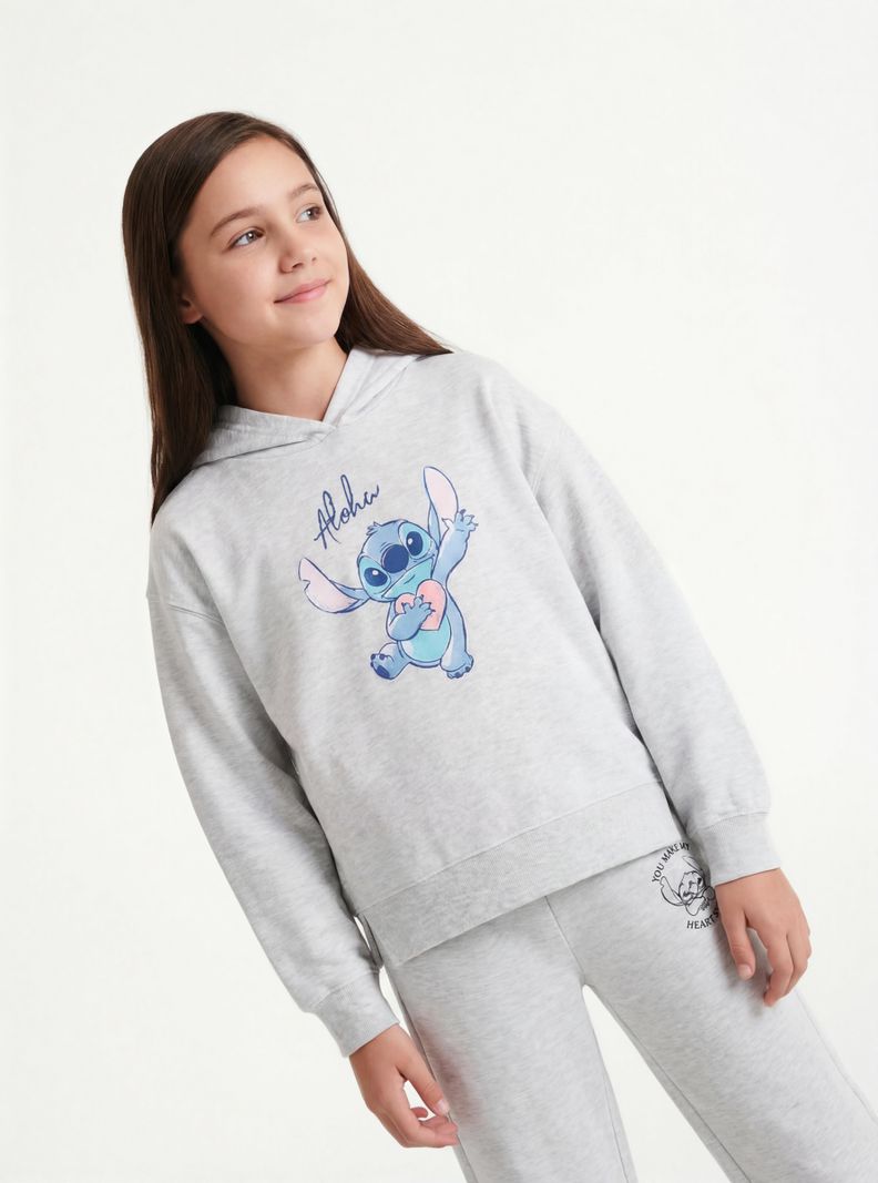 Polerón con Capucha y Estampado Stitch