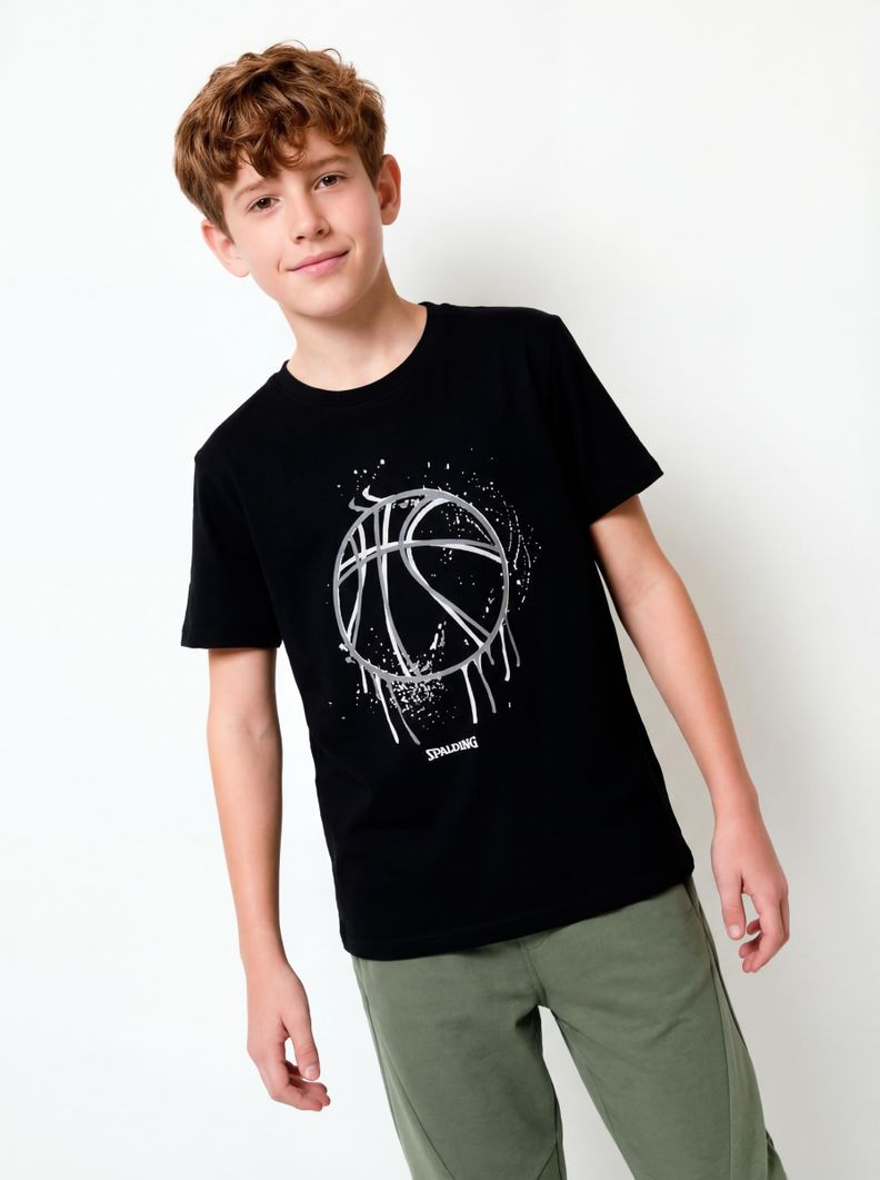 SPALDING POLERA LAVADA ESTAMPADO DEPORTIVO