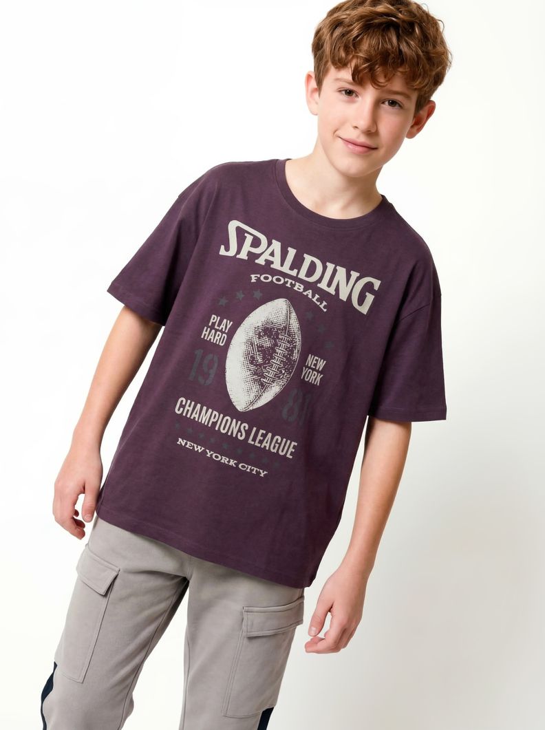 SPALDING POLERA LAVADA ESTAMPADO DEPORTIVO