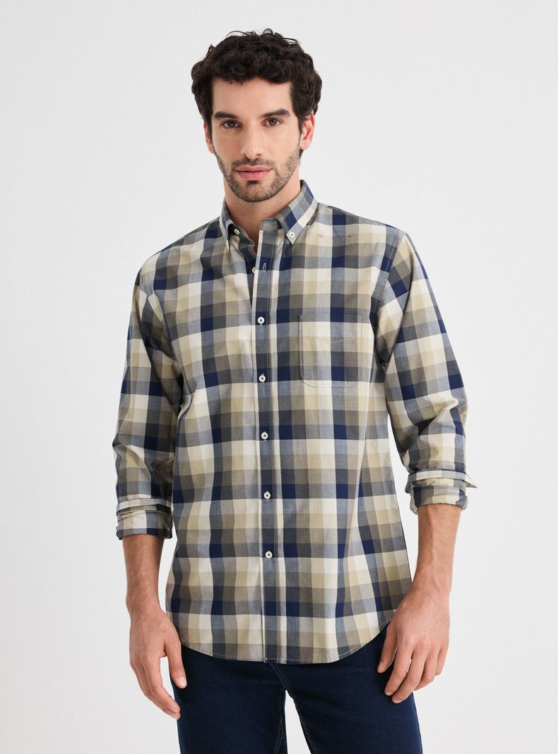 Camisa Manga Larga Big Cuadros