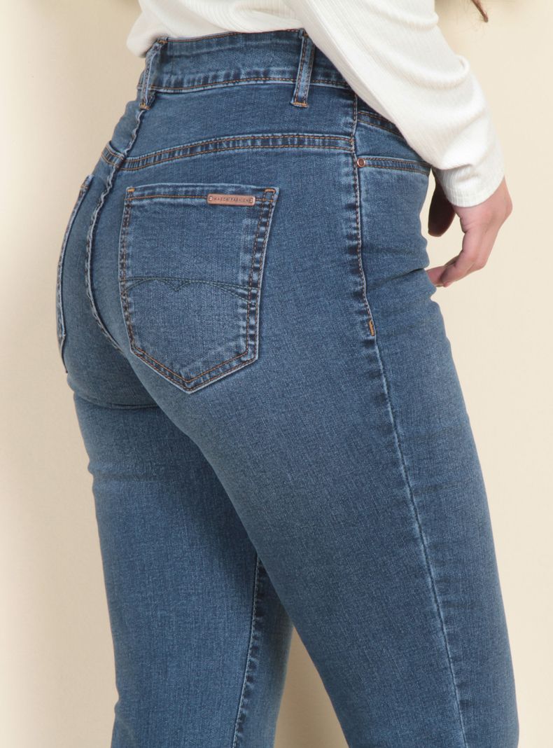Jeans Tiro Alto Skinny Negro Wados-3