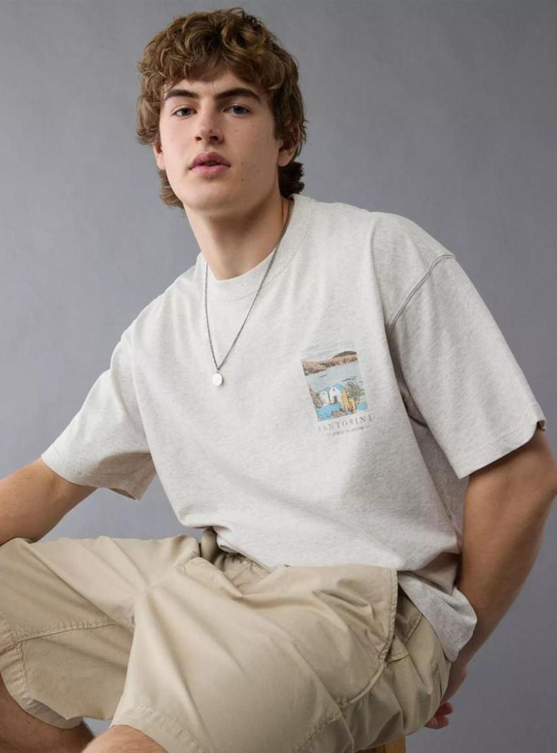 Polera Casual con Gráfico de Destino