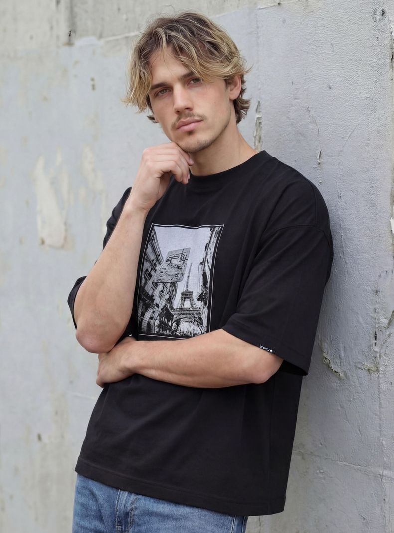 Polera Boxy Paris Photo Print
