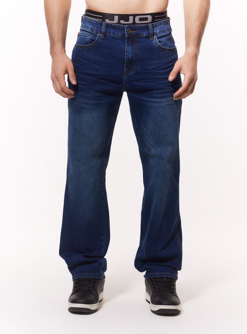 Jeans Straight Color Medio