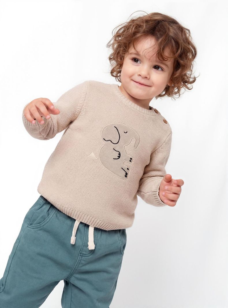 Sweater con Parche de Animales en el Frente