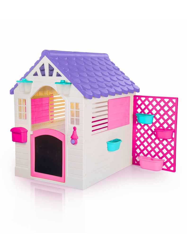 Casa de Juegos con Jardinera Rosada