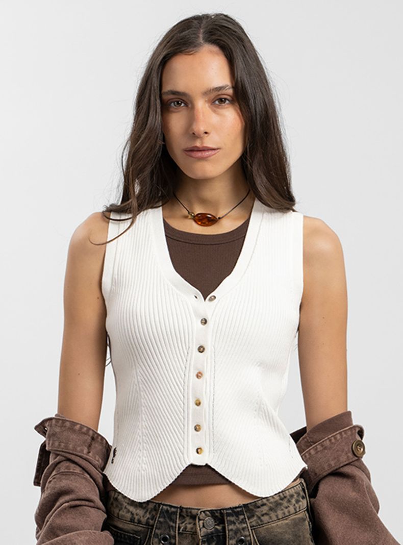 Polera Tejido Greta Blanco