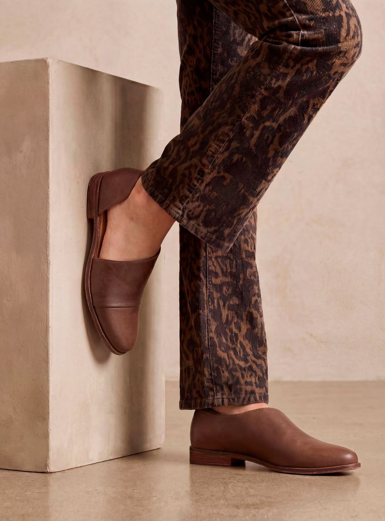 Zapato de Cuero Abierto Mujer