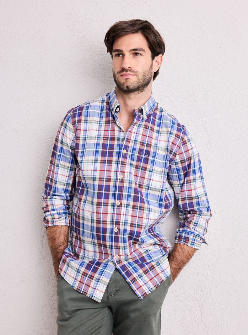 Camisa Camisa Algodón Cuadros