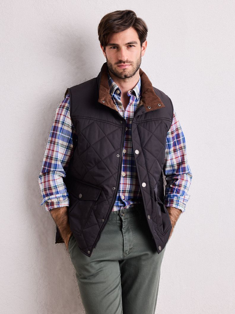 Parka Ssin Mangas Rombos y Bolsillos