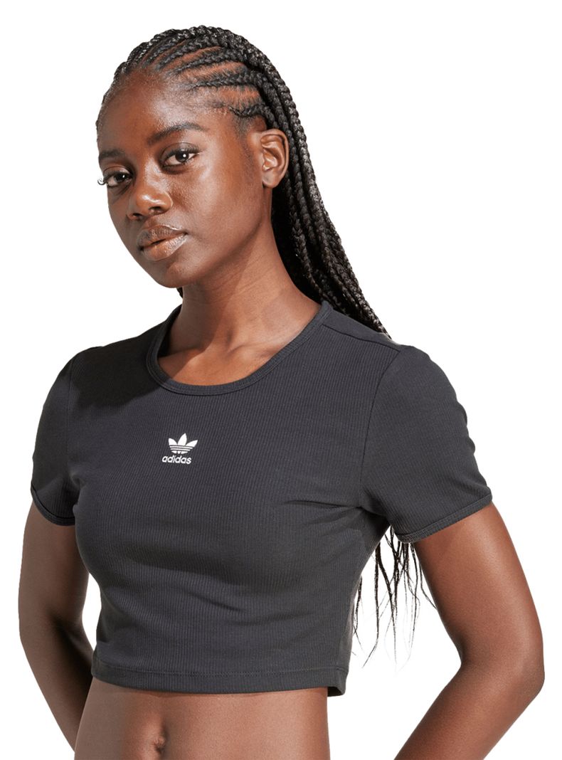 Polera Essentials Acanalada Cropped