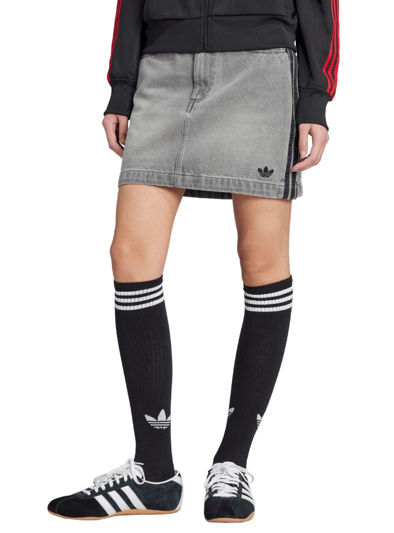 Minifalda Tejido Denim de 3 Tiras Adicolor