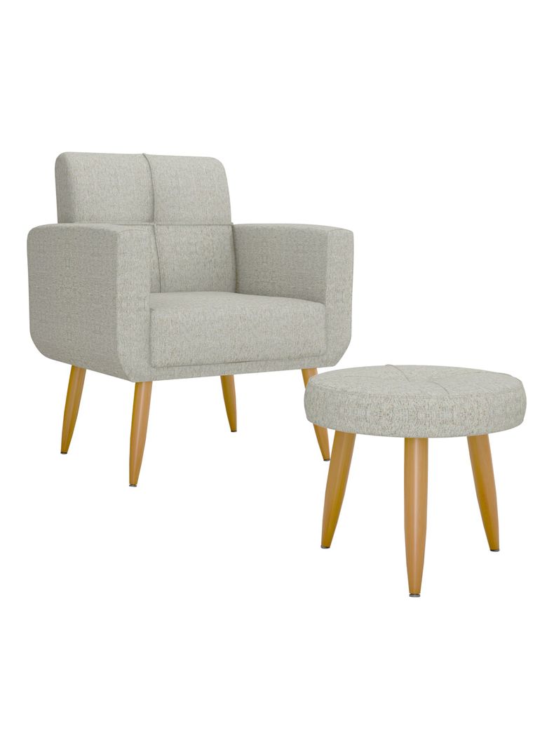 Poltrona + Puff Havana Gris Beige