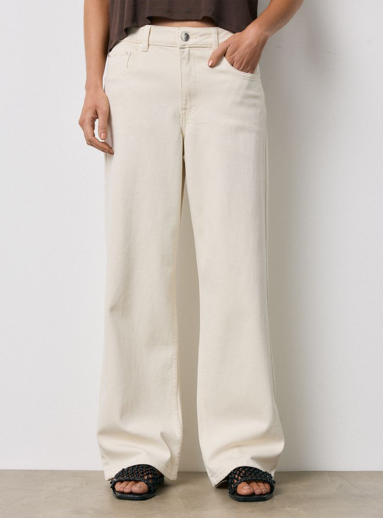 Jeans Wide Leg en Tela Comfort