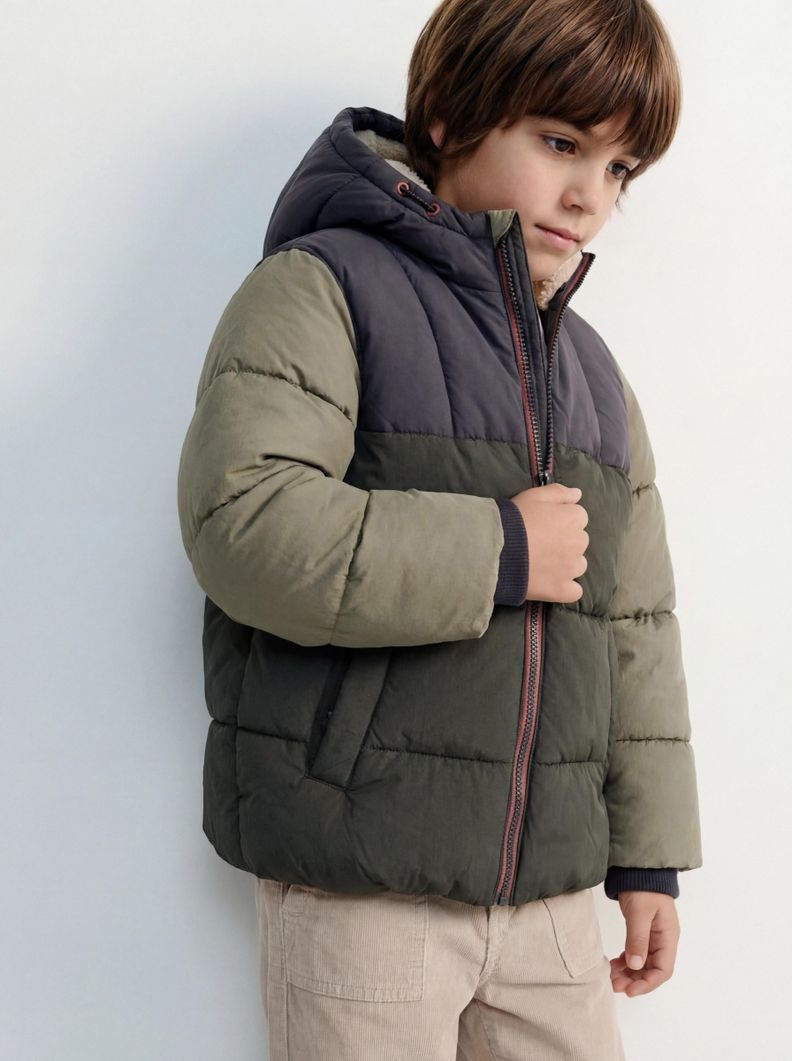 Parka Puffa Forrada Color Block