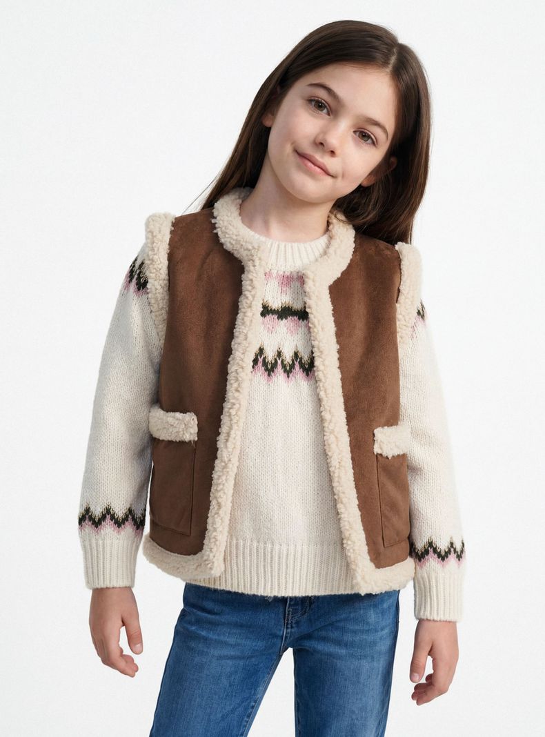 Chaqueta Vest Tipo Gamuza