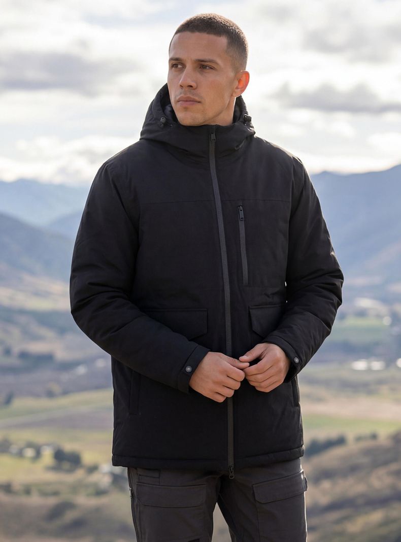 Parka Larga con Bolsillo Delanteros