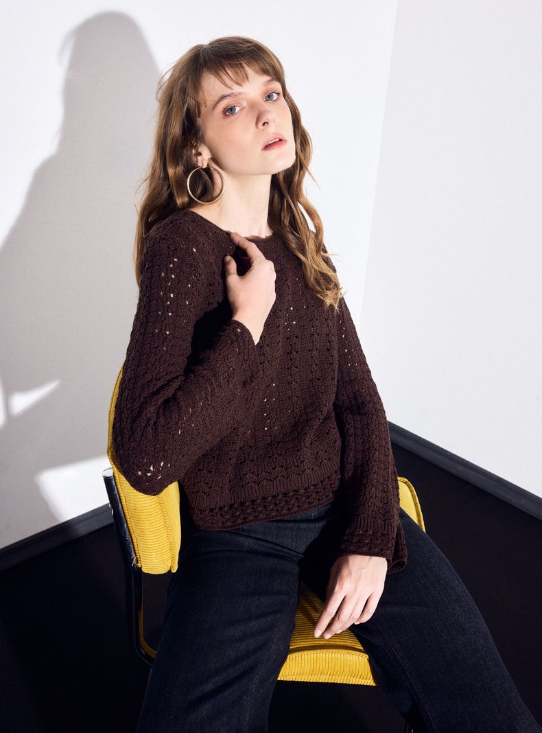 ALANIZ SWEATER TEJIDO CALADO MANGA LARGA