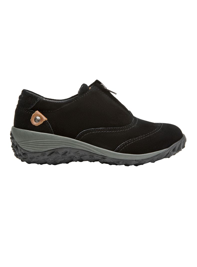 Zapato Casual Cierre al Frente Cuero Mujer Negro 35