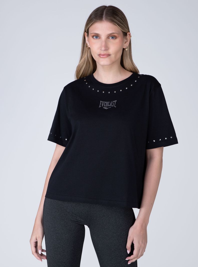 Polera Knock Out Manga Corta Negro S
