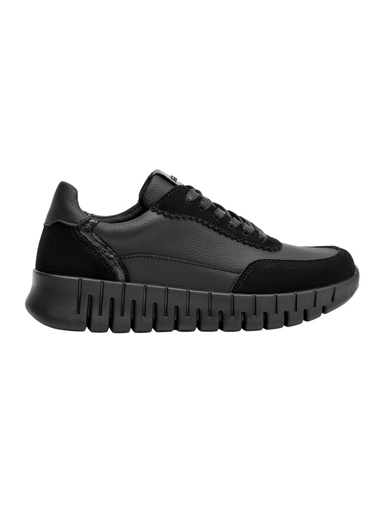 Zapatilla Urbana Acordonado Cuero Mujer