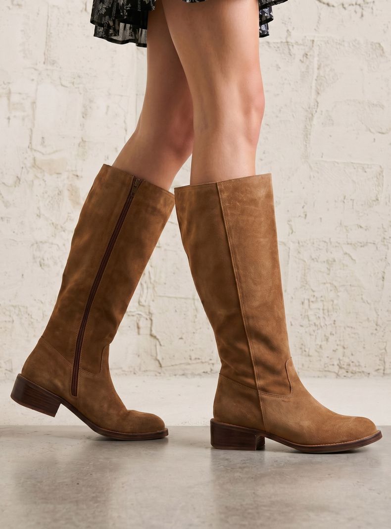 Bota Cuero Alta Mujer