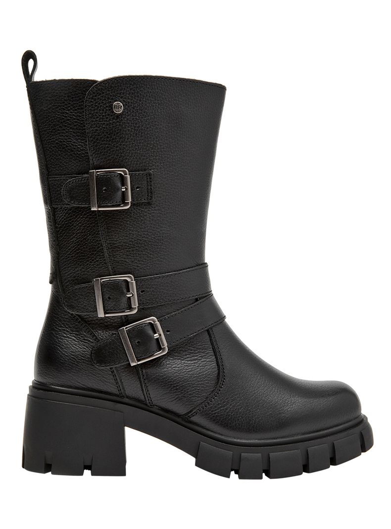 Bota Brm0280 Larga Taco Cuadrado Cuero Mujer
