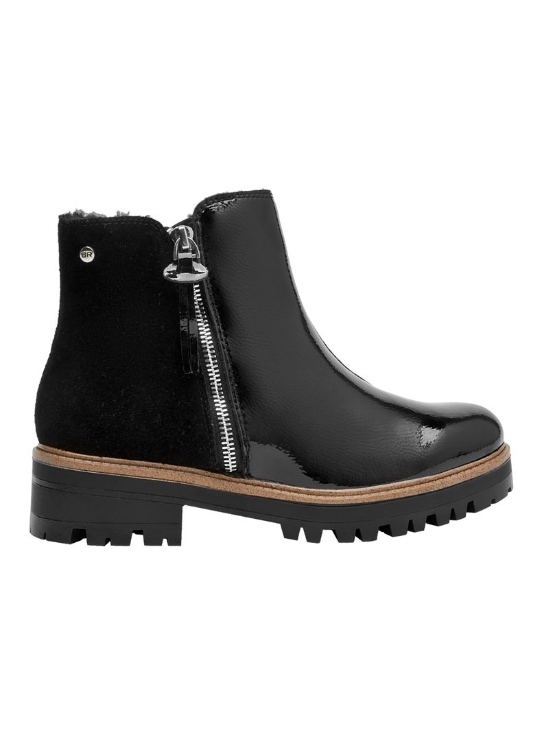 Botin Acharolado Brm0344 Mujer Negro 35