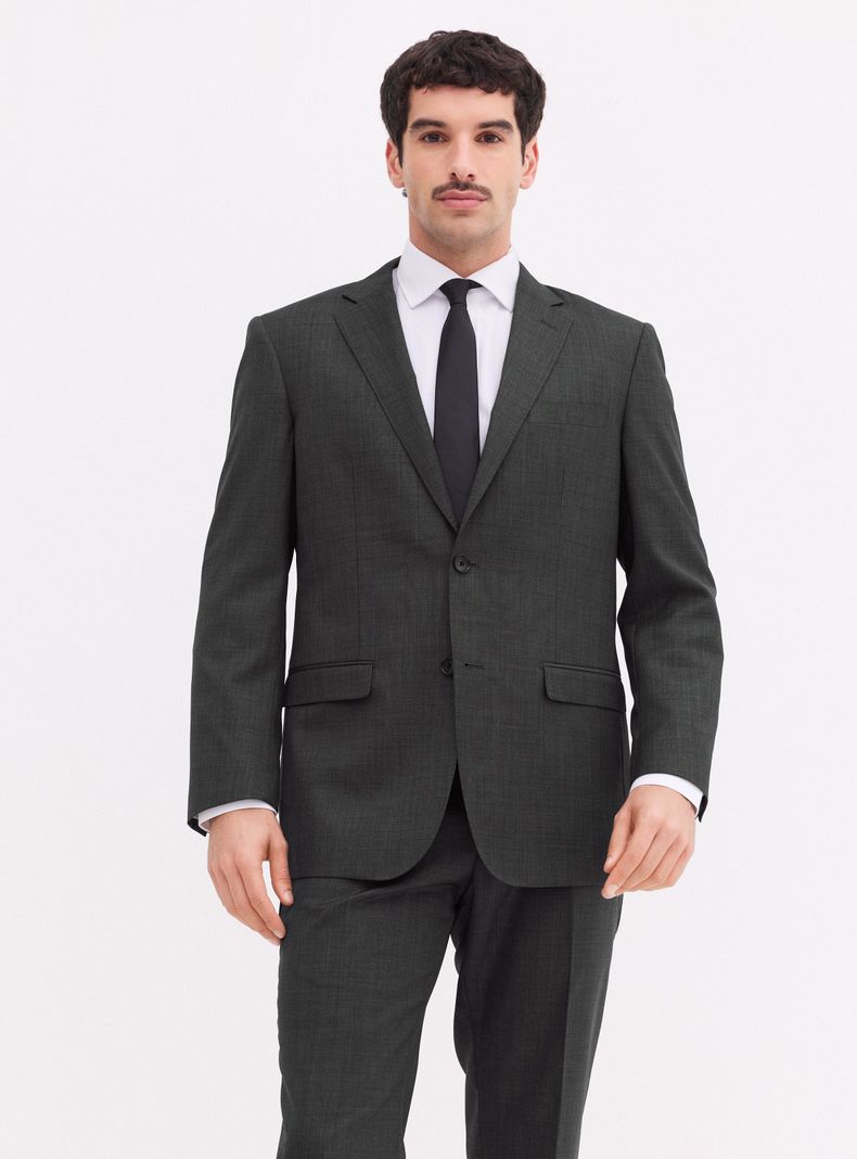 Traje Recto Regular Fit 100% Lana Fantasía