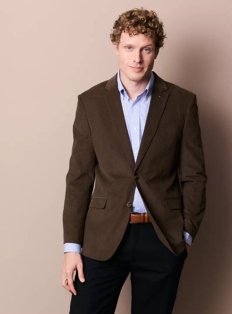 Vestón Recto Cotelé Slim Fit