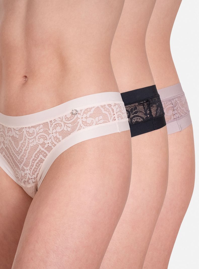 Pack 3 Colaless Encaje Borde Elastico Suave Beige S