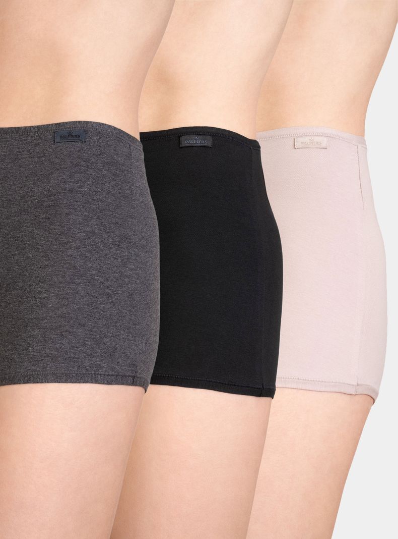 Pack 3 Pantaleta Alta Liso Algodon Negro S