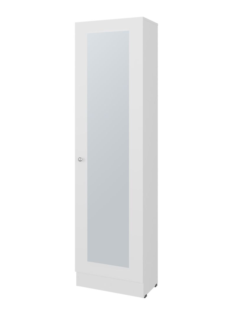 Clóset Praga 1 Puerta con Espejo Blanco 180.1x49.1x30.2 cm