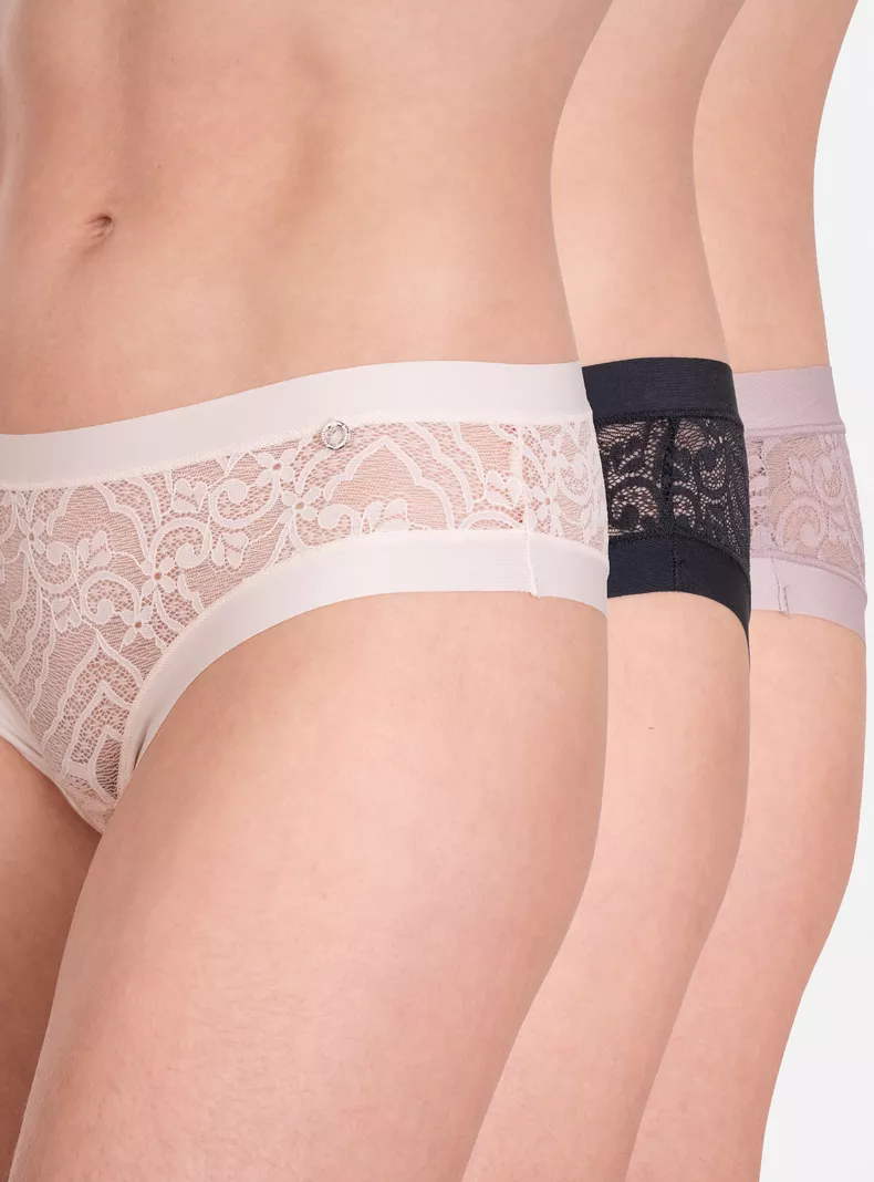 Pack 3 Pantaleta Encaje Borde Elastico Suave