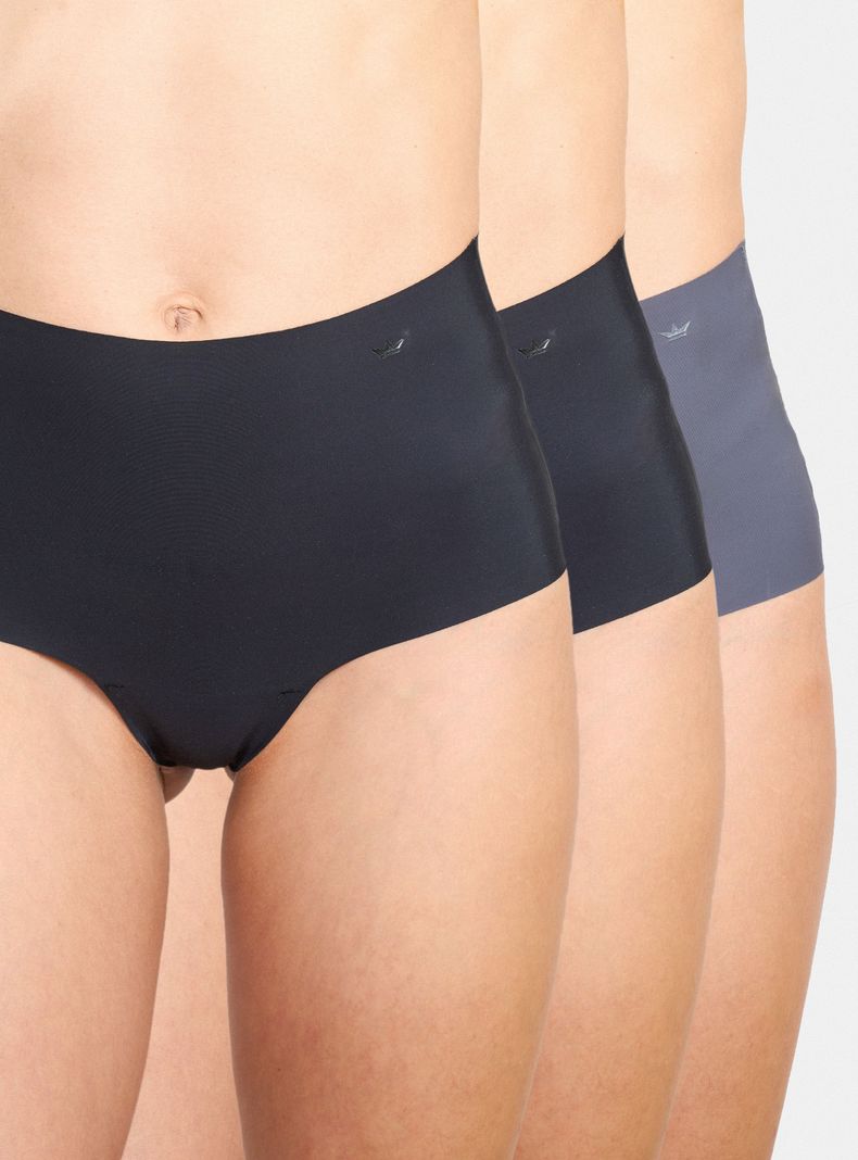 Pack 3 Culotte Alto Microfibra P35 Negro S