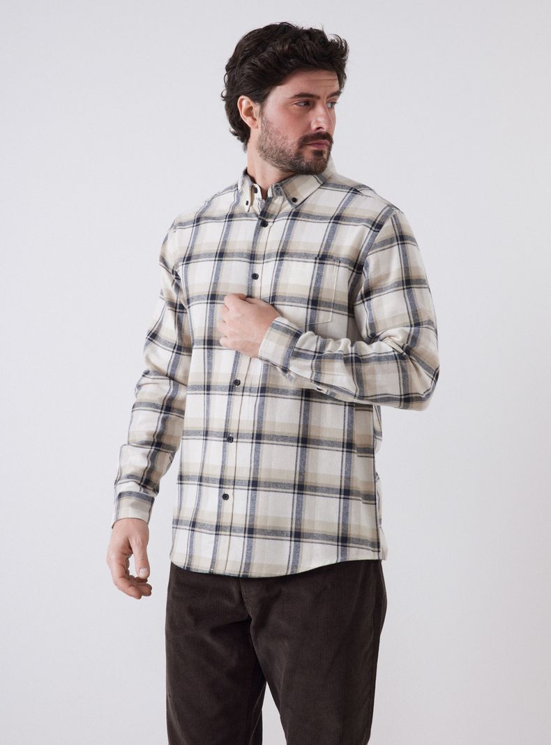 Camisa Franela Cuadros Multicolor Print
