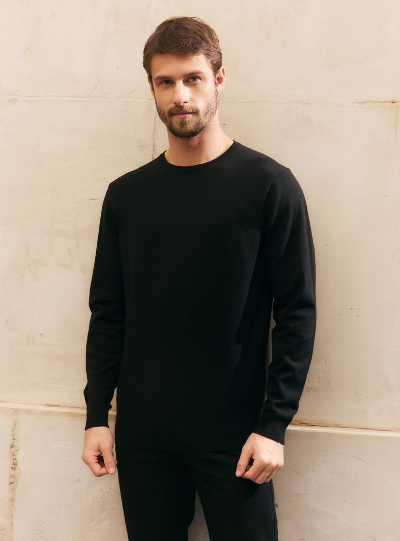 ALANIZ SWEATER CUELLO REDONDO LISO ALGODÓN