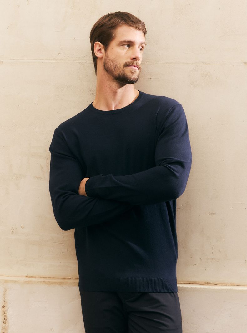 ALANIZ SWEATER CUELLO REDONDO LISO ALGODÓN