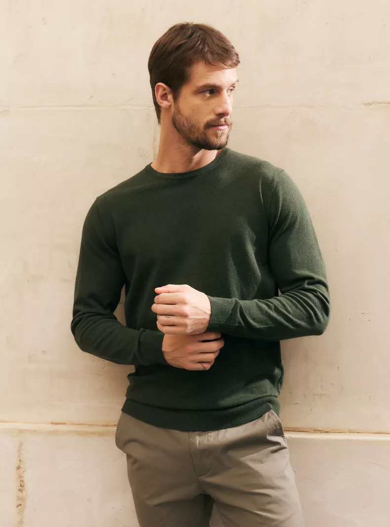 ALANIZ SWEATER CUELLO REDONDO LISO ALGODÓN